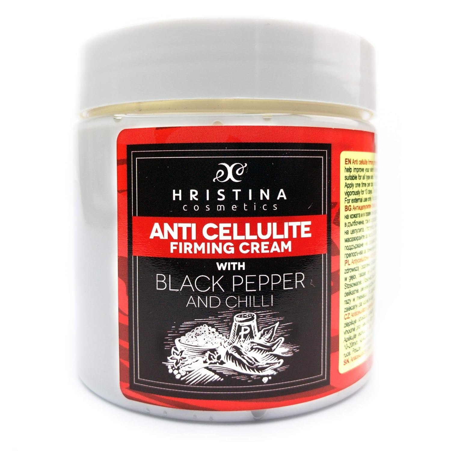Anti Cellulite Cream with Black Pepper, Cellulite Remover, Body Firming and Tightening, Perfect for anti Cellulite Treatment Massage for Stomach, Legs and Arms