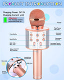 Ultimate Wireless Bluetooth Karaoke Microphone for Kids - Perfect Gift for Ages 5-12, Fun Champagne Color, Ideal for Solo Concerts and Family Parties