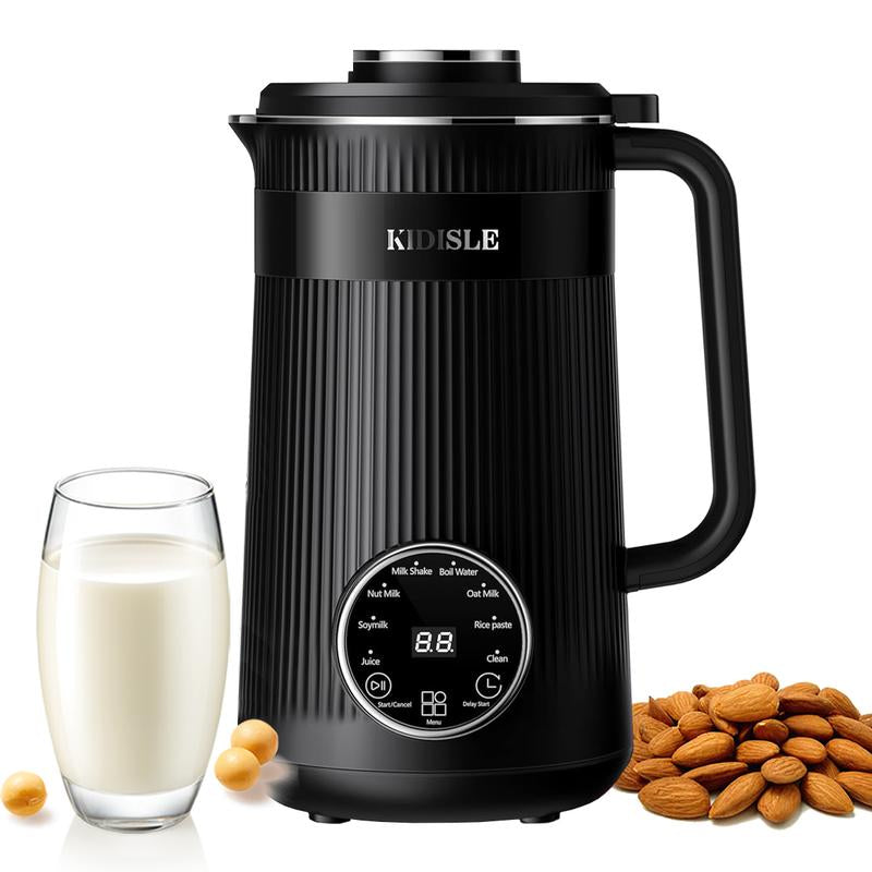 Elevate Your Kitchen Experience with the KIDISLE 8-In-1 Multifunctional Nut Milk Machine & Coffee Maker - 32Oz Auto Self-Cleaning, Delay Start, and Keep Warm Feature in Sleek Stainless Steel Black/White