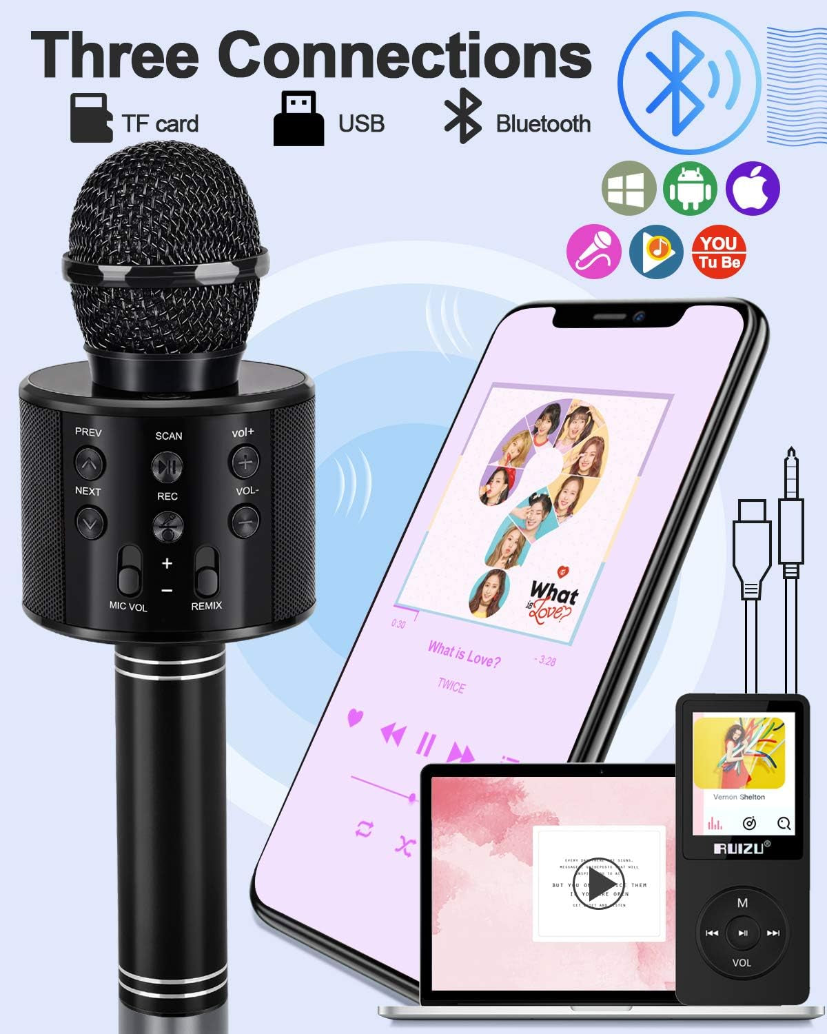 Exciting Karaoke Microphone for Kids Aged 3-12 - Perfect Birthday Gift for Young Singers! Fun for Boys and Girls!
