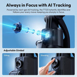 ULANZI TT23 64" Auto Face Tracking Tripod for Iphone/Android with Remote 360° Rotating Selfie Stick Follows Your Movement Facial Recognition Tripod for Iphone 17/16/15/14/13/Android/Camera/Gopro