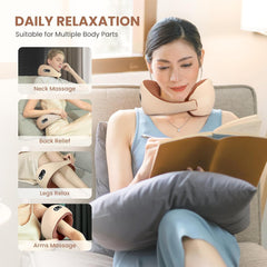 Neck Massager, Deep Tissue 3D Kneading Massager Pillow with Heat for Neck Back Pain Relief, Electric Shiatsu Massage Cushion for Men and Women