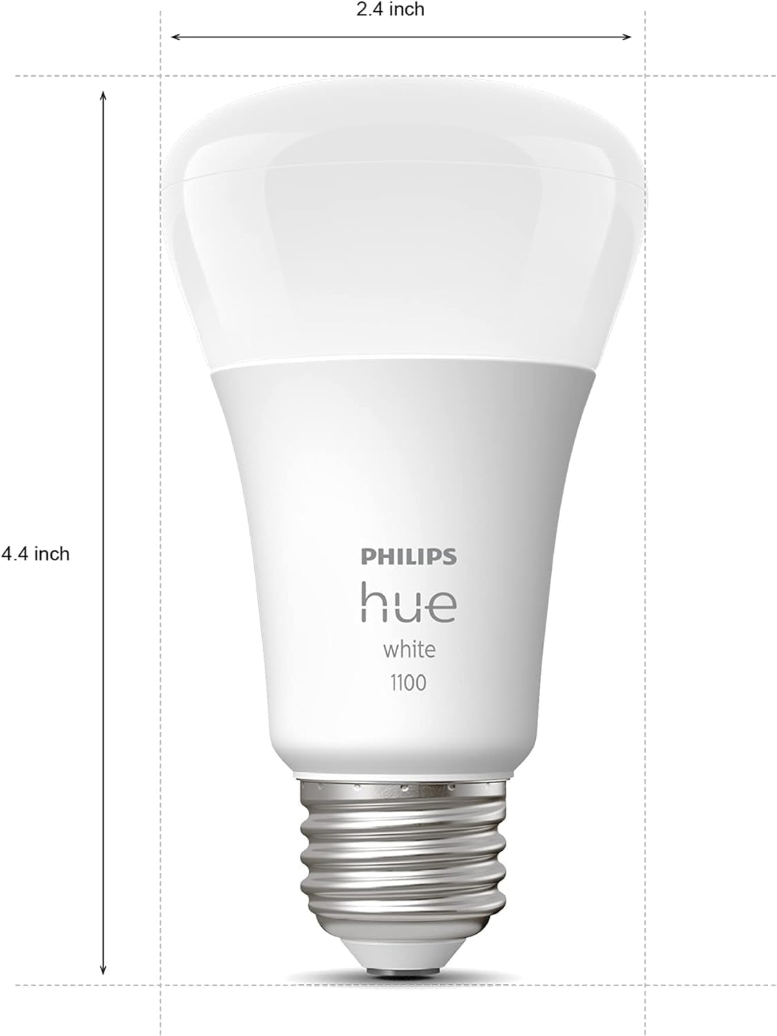 Smart 60W A19 LED Bulb - Soft Warm White Light - 4 Pack - 800LM - E26 - Indoor - Control with Hue App - Works with Alexa, Google Assistant and Apple Homekit