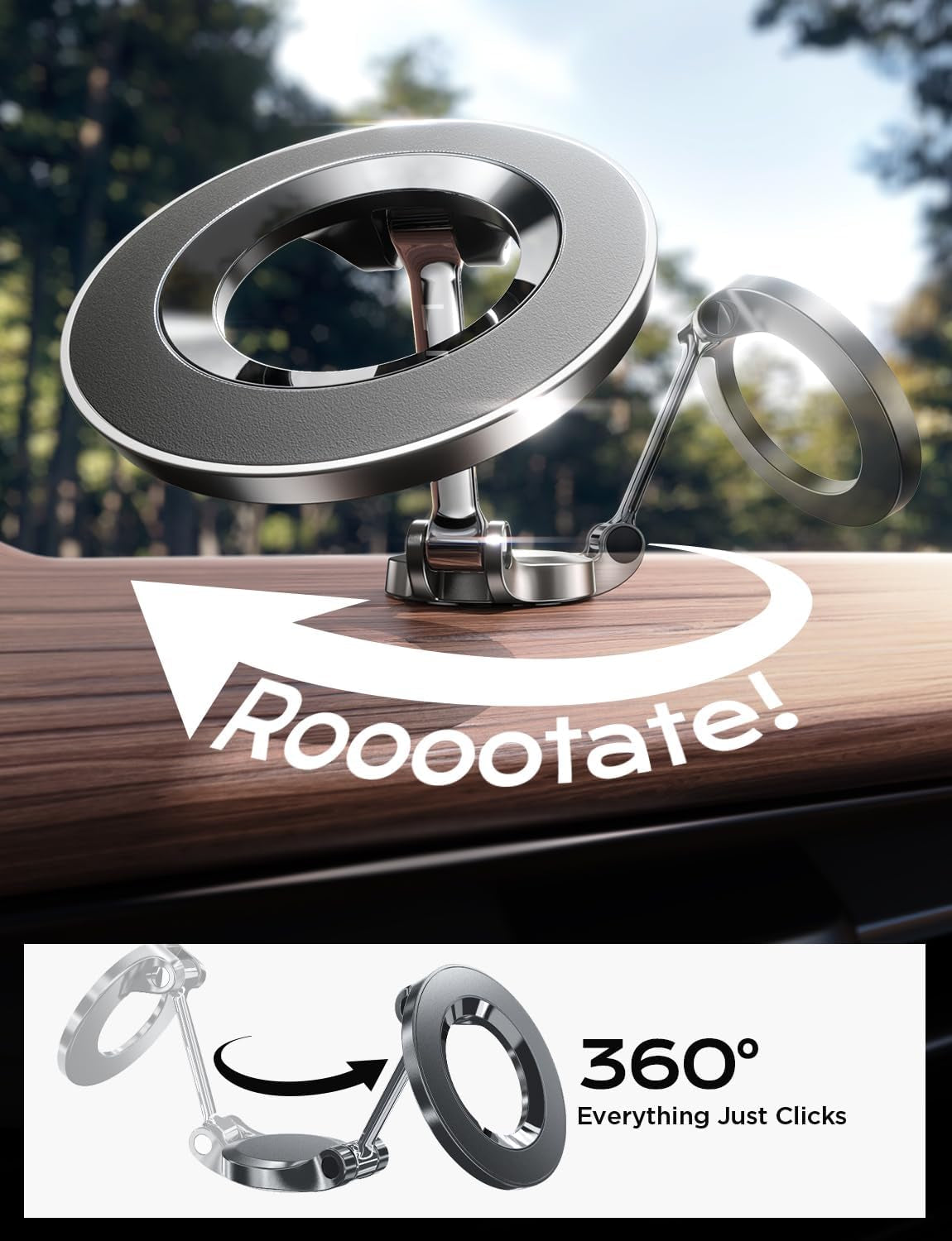 for Magsafe Car Mount, Ultra Magnetic 360 Degree Rotation Dashboard Car Phone Holder, Car Accessories for Iphone, Gifts for Men Women Him Her, Fit for Iphone 16E 16 Pro/Pro Max 15 14 13 12