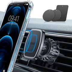 Magnetic Phone Holder for Car - Upgraded Clip Ultra 6 Strong Magnets, Car Phone Holder Case Friendly,Soporte De Telefono Para Carro for Galaxy S25 Ultra 4-6.7 Inch Smartphones (Black)