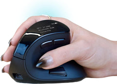 Om Handshake Vertical Mouse | Wireless Ergonomic Mouse | Rechargeable | Silent Click Micro-Force Switches | OLED Screen | Reduces Tension and Fatigue | Compatible with PC and Mac
