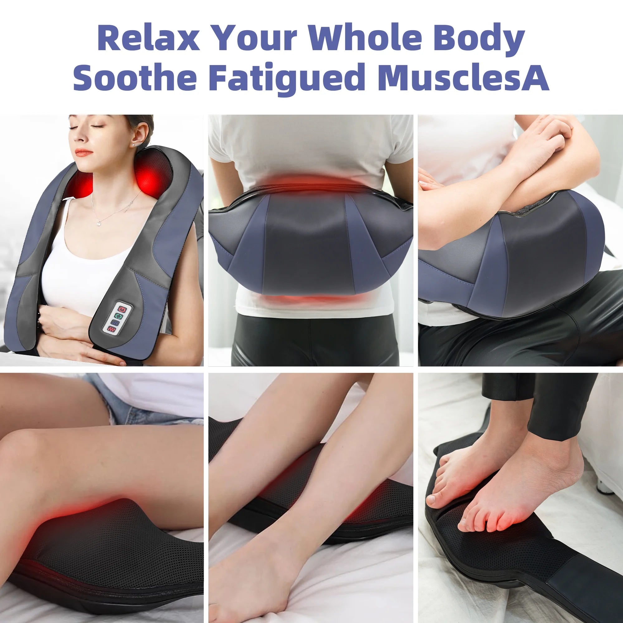 Revitalize Your Body with the iKristin Shiatsu Neck and Back Massager - Heated Deep Tissue Relief for Home, Office, and Travel