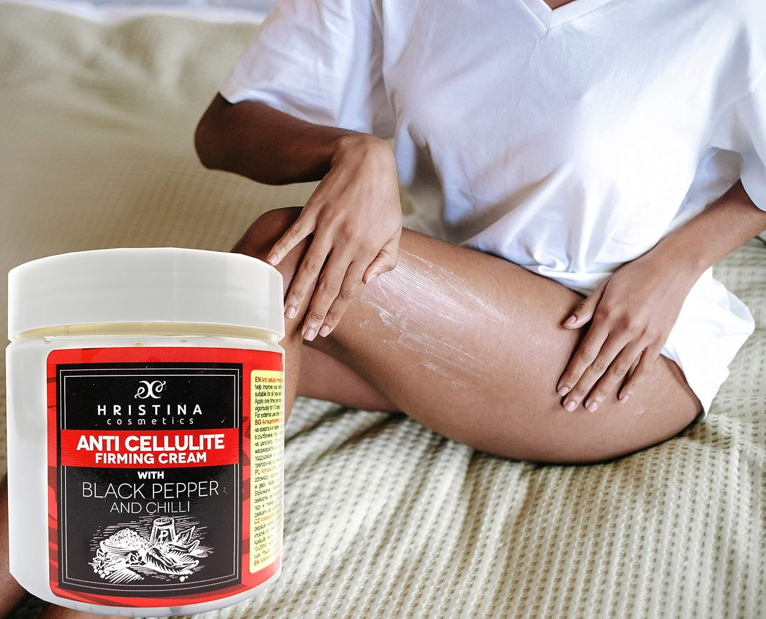 Anti Cellulite Cream with Black Pepper, Cellulite Remover, Body Firming and Tightening, Perfect for anti Cellulite Treatment Massage for Stomach, Legs and Arms
