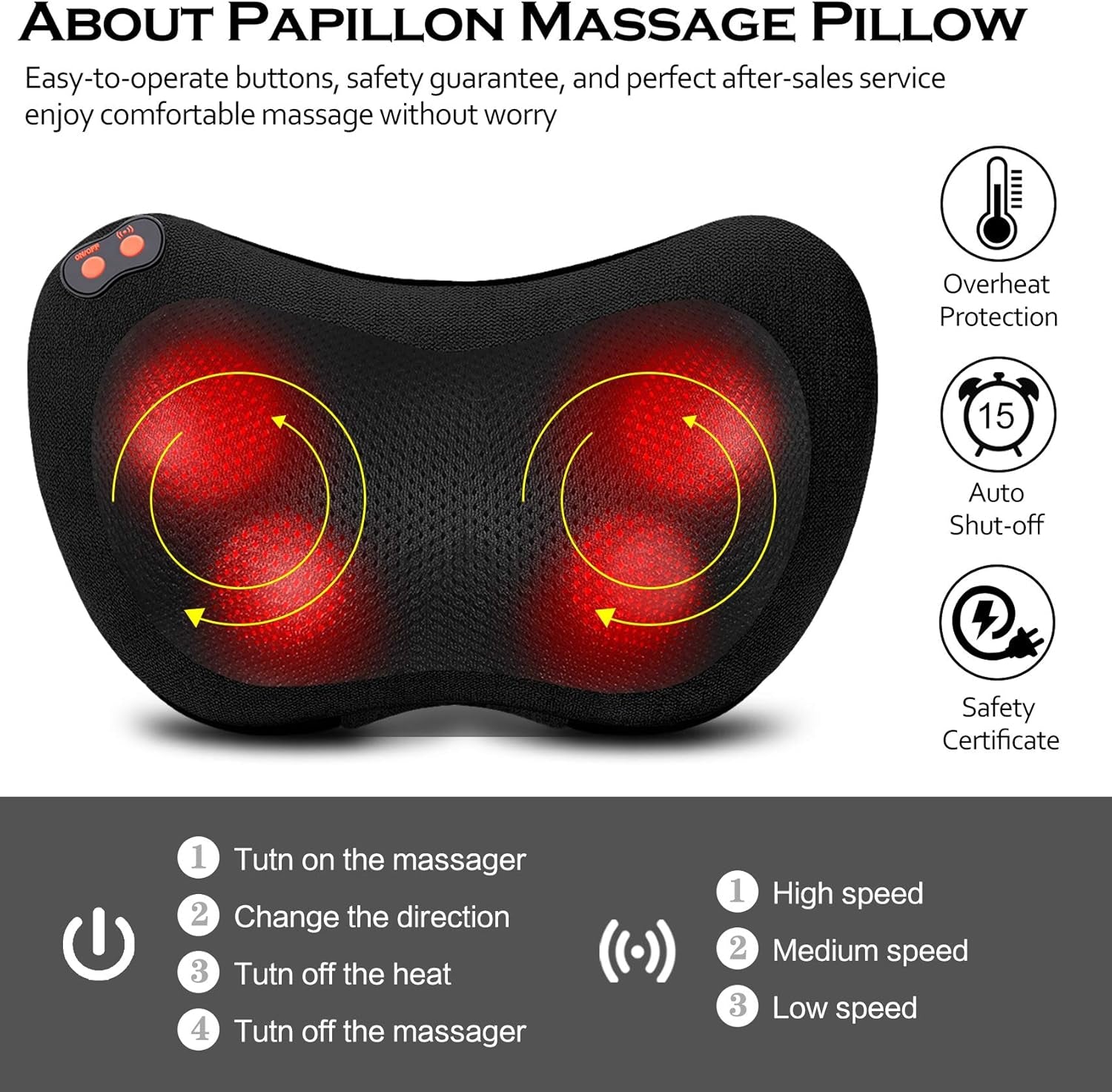 Ultimate Shiatsu Back Massager: Electric Neck, Shoulder & Foot Massage Pillow with Heat for Pain Relief - Perfect Gift for Mother's Day & Christmas!