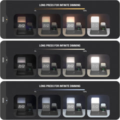 Wireless Charging Station, 3 in 1 Charging Station, Alarm Clock with Wireless Charger, Night Light, Iphone 12/13/14/15/16 Pro/13 Mini/13 Pro Max/12 Pro, Airpods