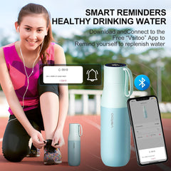 Self-Cleaning Smart Water Bottle, Vacuum Stainless Steel Insulated Water Bottle with Handle Double-Wall, Keep Drink Hot or Cold, Leak Proof, 15 Oz