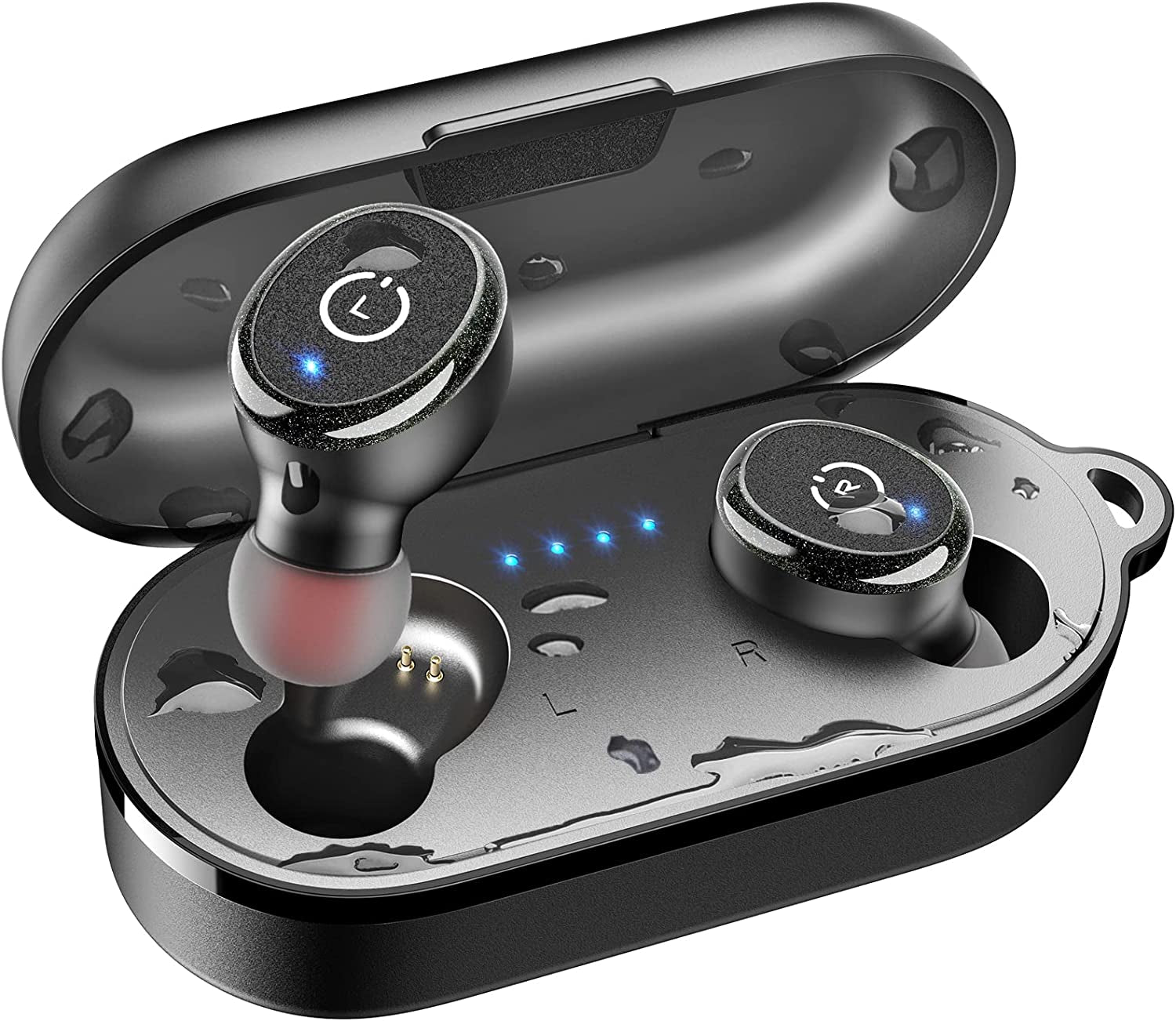 T10 True Wireless Bluetooth 5.3 Earbuds, 45H Playtime, Wireless Charging Case, IPX8 Waterproof Stereo Headphones in Ear Built in Mic Headset Premium Sound with Deep Bass, 32 Preset Eqs via APP