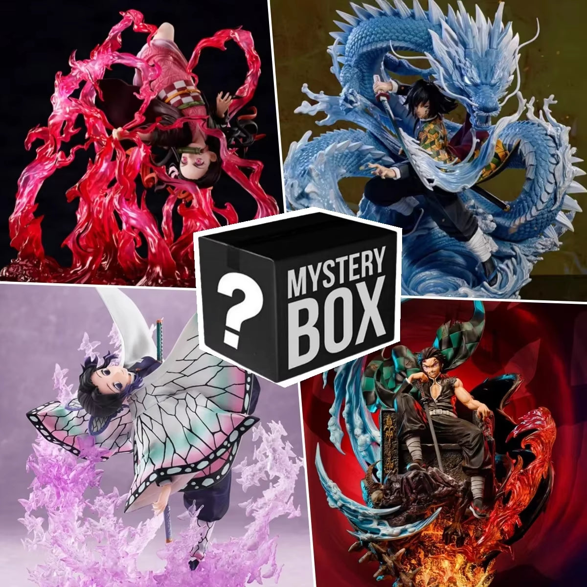 Demon Slayer Mystery Box Anime Mystery Figures Blind Box Kamado Nezuko Tanjirou Hashibira Inosuke Surprise Box Blind Bag