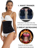 Sweat Waist Trainer for Women Two Belts, Neoprene Workout Corset Waist Trainer Cincher Trimmer Shaper Zipper