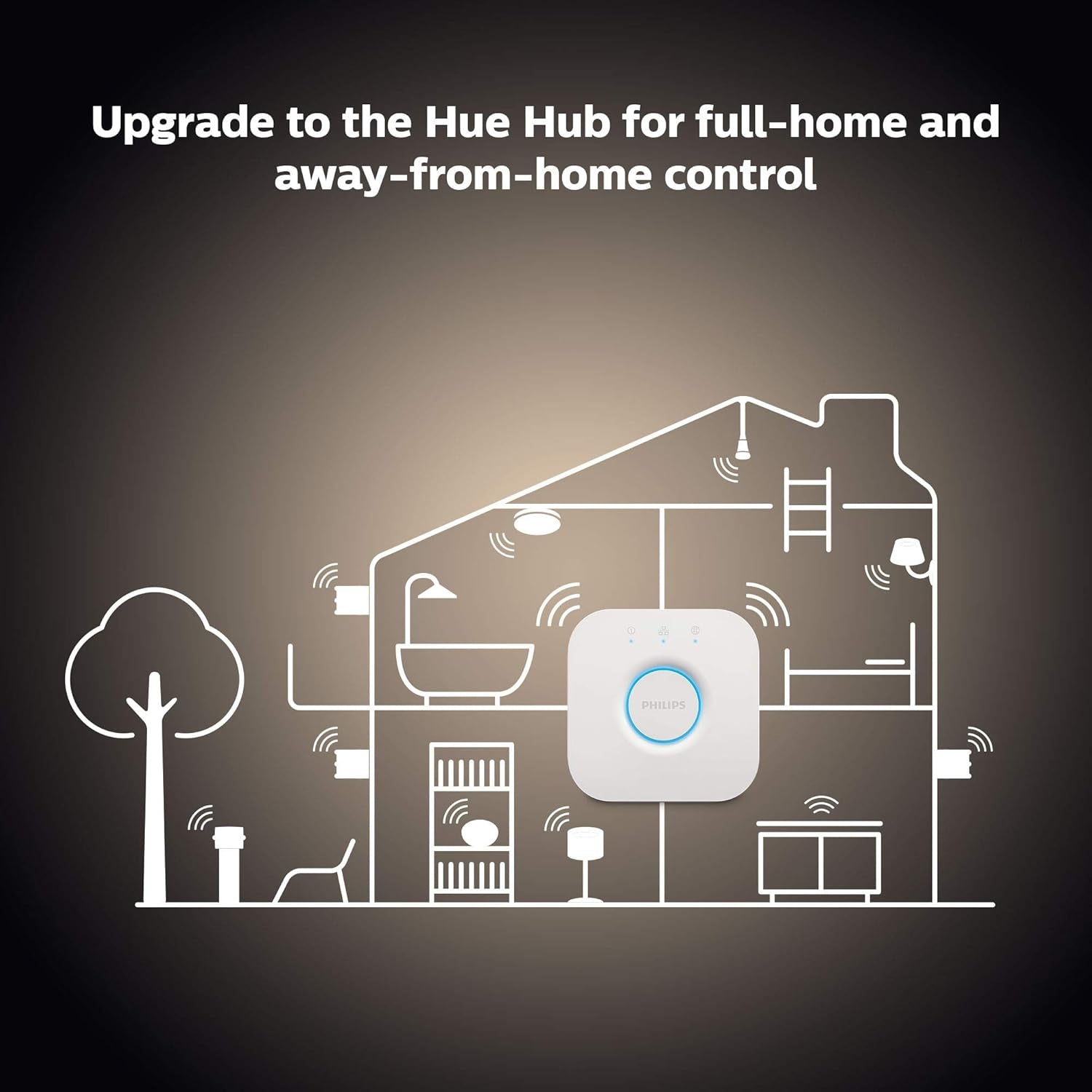 Smart 60W A19 LED Bulb - Soft Warm White Light - 4 Pack - 800LM - E26 - Indoor - Control with Hue App - Works with Alexa, Google Assistant and Apple Homekit