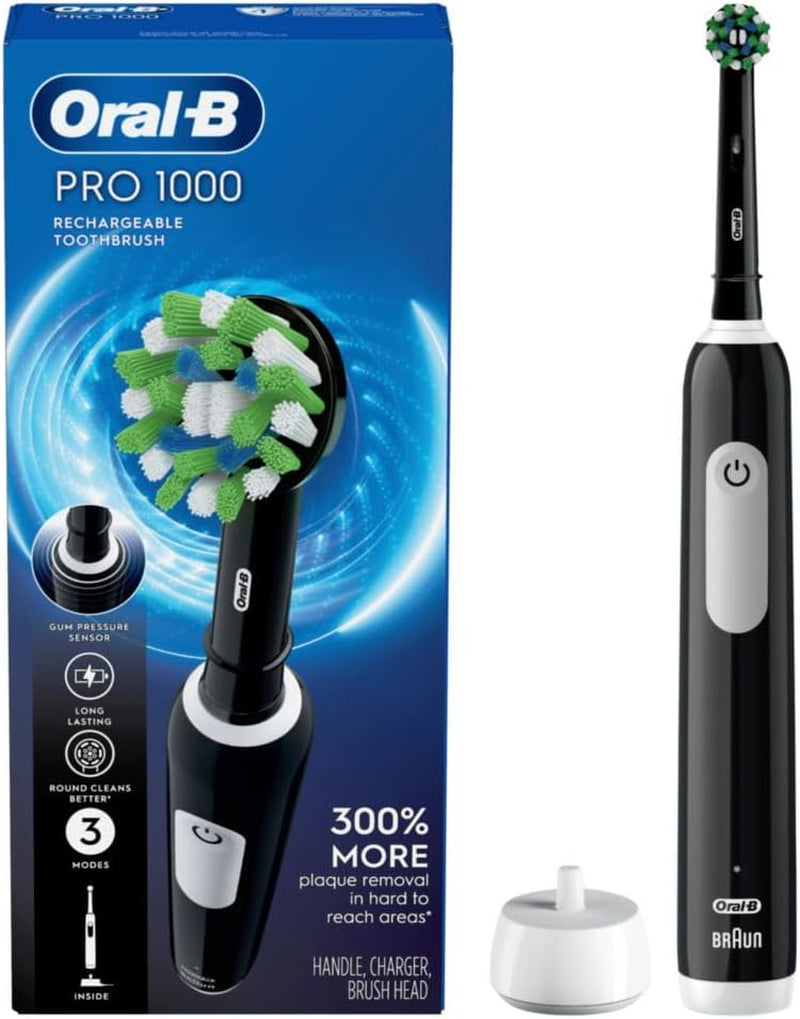 Pro 1000 Rechargeable Electric Toothbrush, Black