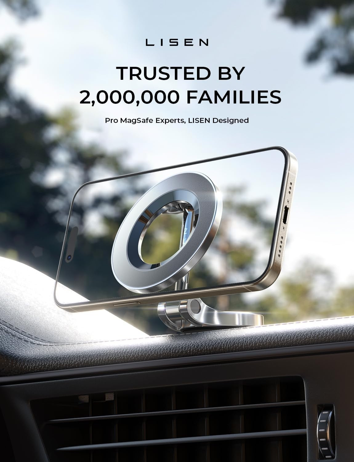 for Magsafe Car Mount, Ultra Magnetic 360 Degree Rotation Dashboard Car Phone Holder, Car Accessories for Iphone, Gifts for Men Women Him Her, Fit for Iphone 16E 16 Pro/Pro Max 15 14 13 12