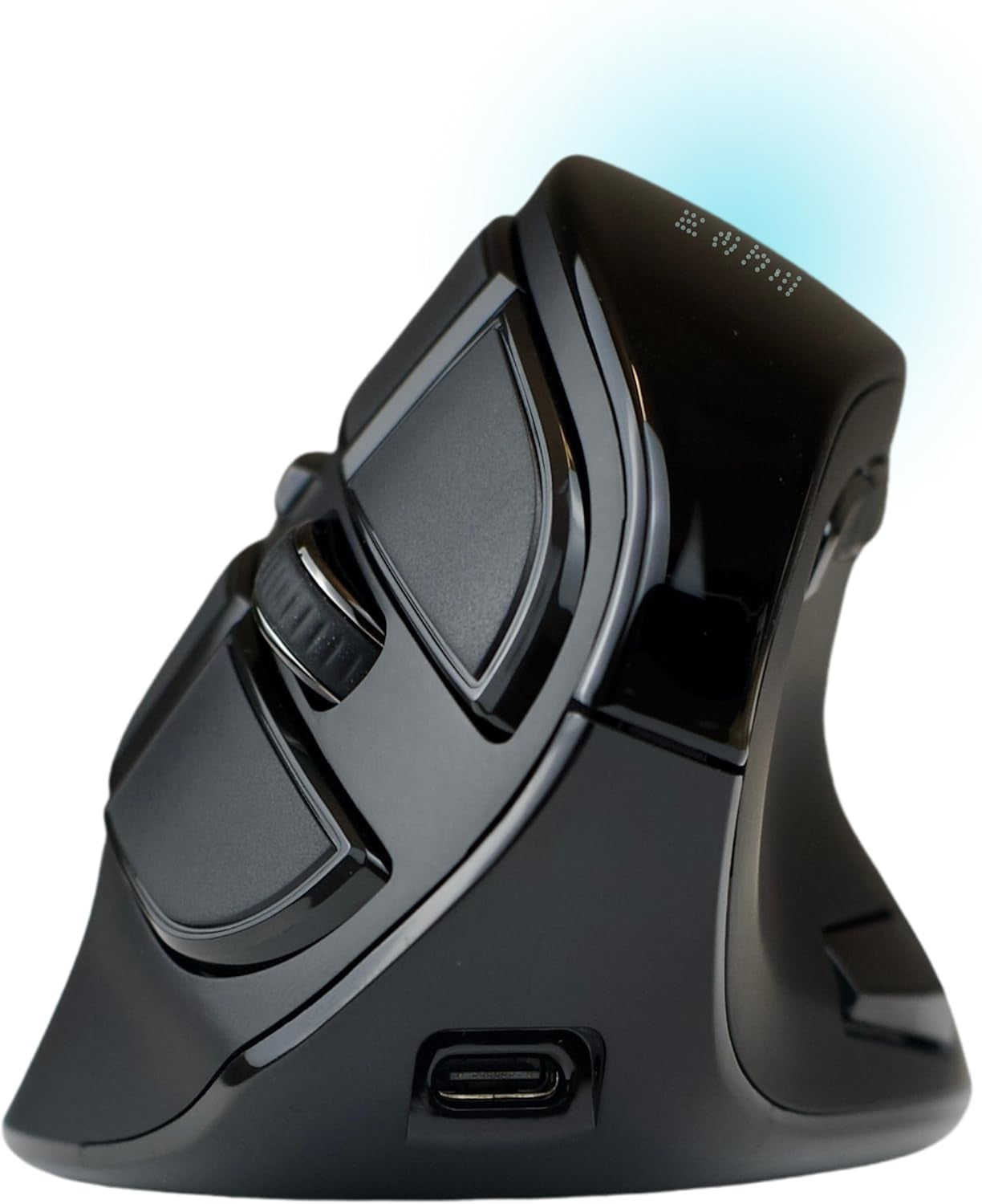 Om Handshake Vertical Mouse | Wireless Ergonomic Mouse | Rechargeable | Silent Click Micro-Force Switches | OLED Screen | Reduces Tension and Fatigue | Compatible with PC and Mac