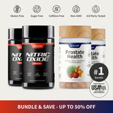 2 Prostate Health + 2 Nitric Oxide Booster (90Ct) Bundle - Natural Supplement Capsules - Support Blood Circulation & Prostate Health