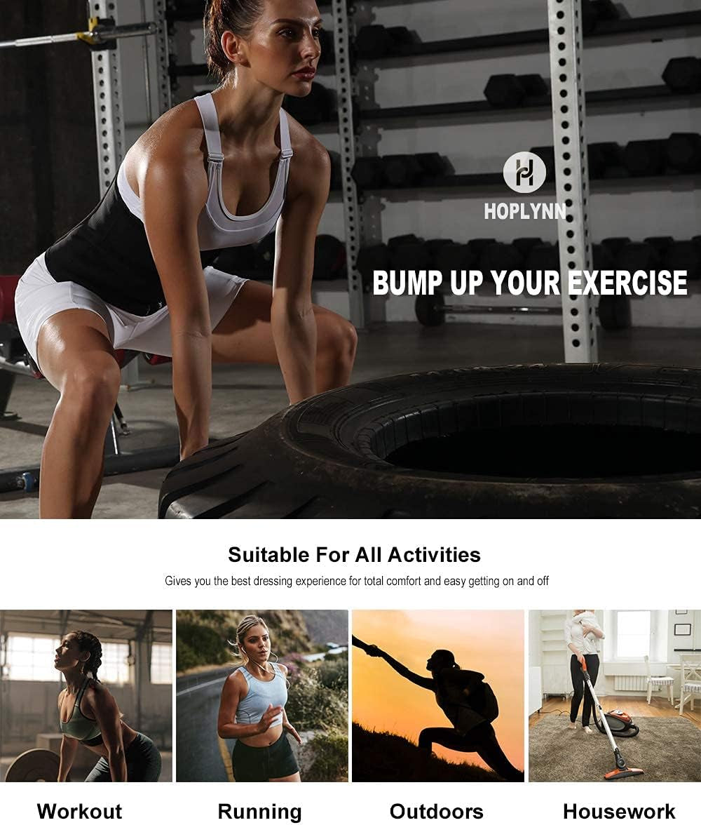 Sweat Waist Trainer for Women Two Belts, Neoprene Workout Corset Waist Trainer Cincher Trimmer Shaper Zipper