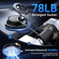 Car Phone Holder for Magsafe [78+LBS Strongest Suction & 2400Gf Strongest Magnetic] 360° Adjustable Car Phone Mount, Cell Phone Holders for Your Car for All Smartphones & All Car Models (Carbon Fiber)