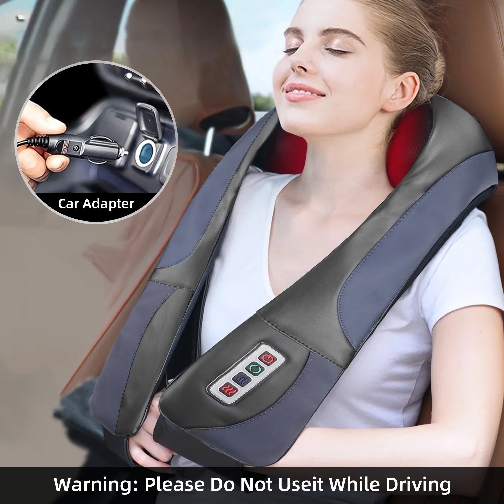 Revitalize Your Body with the iKristin Shiatsu Neck and Back Massager - Heated Deep Tissue Relief for Home, Office, and Travel