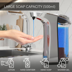 Automatic Soap Dispenser Touchless, No Drip Hand Soap & Dish Soap Dispenser with Adjustable Output, Motion Sensor