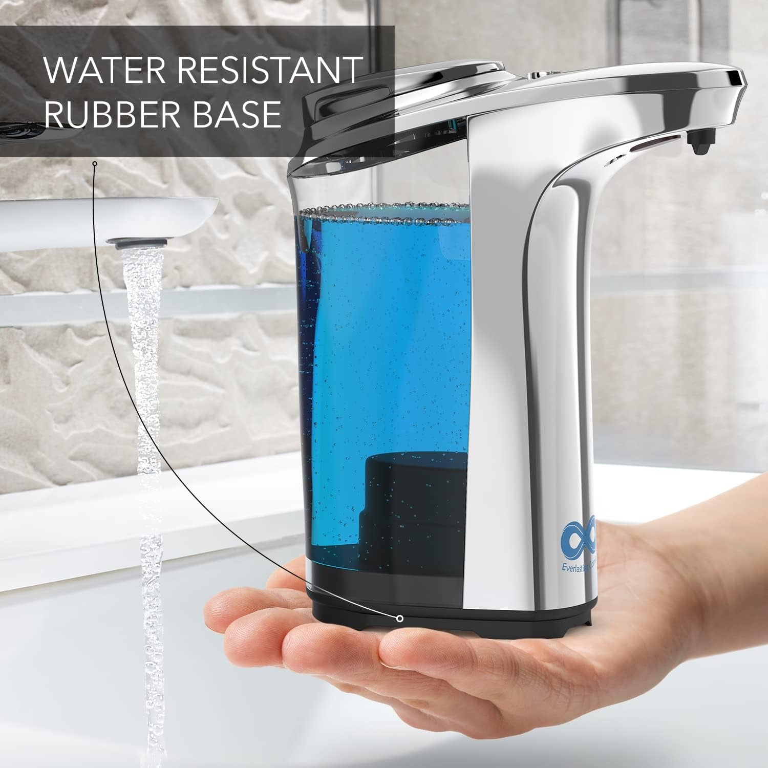 Automatic Soap Dispenser Touchless, No Drip Hand Soap & Dish Soap Dispenser with Adjustable Output, Motion Sensor