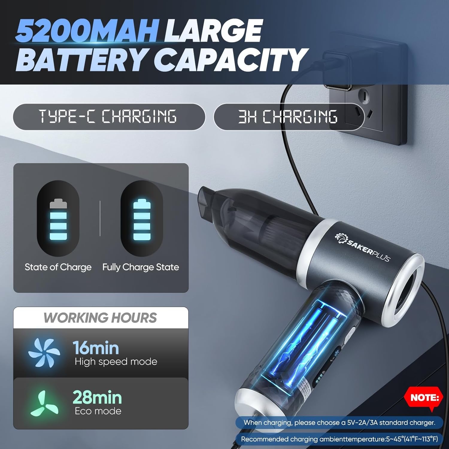 Mini Vacuum Cleaner, 3 in 1 Cordless Handheld Vacuum Cleaner, 13000Pa High Power Car Vacuum Cleaner with Brushless Motor,Adjustable Car Vaccum Portable Cordless for Cars,Desktop-Dbs03