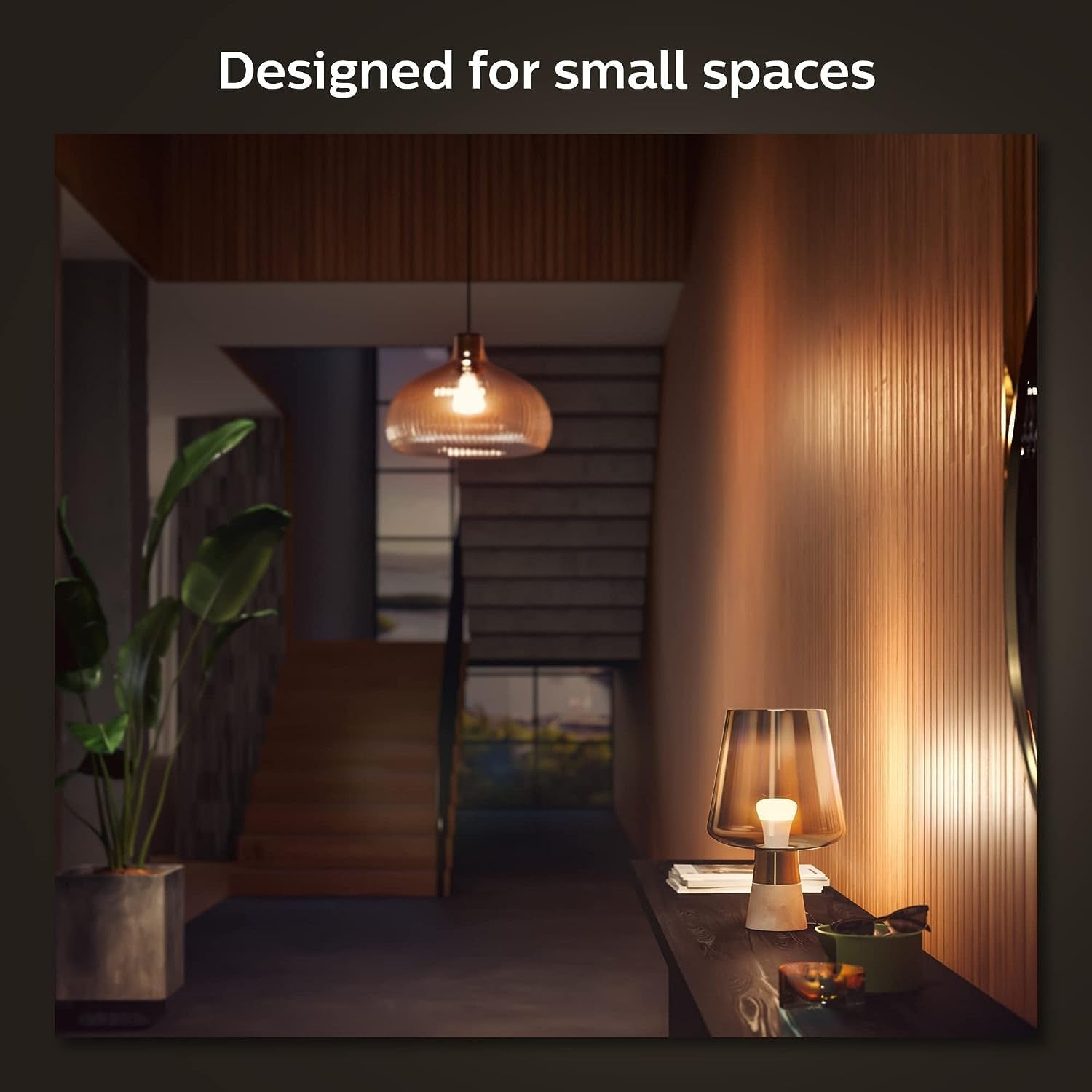 Smart 60W A19 LED Bulb - Soft Warm White Light - 4 Pack - 800LM - E26 - Indoor - Control with Hue App - Works with Alexa, Google Assistant and Apple Homekit