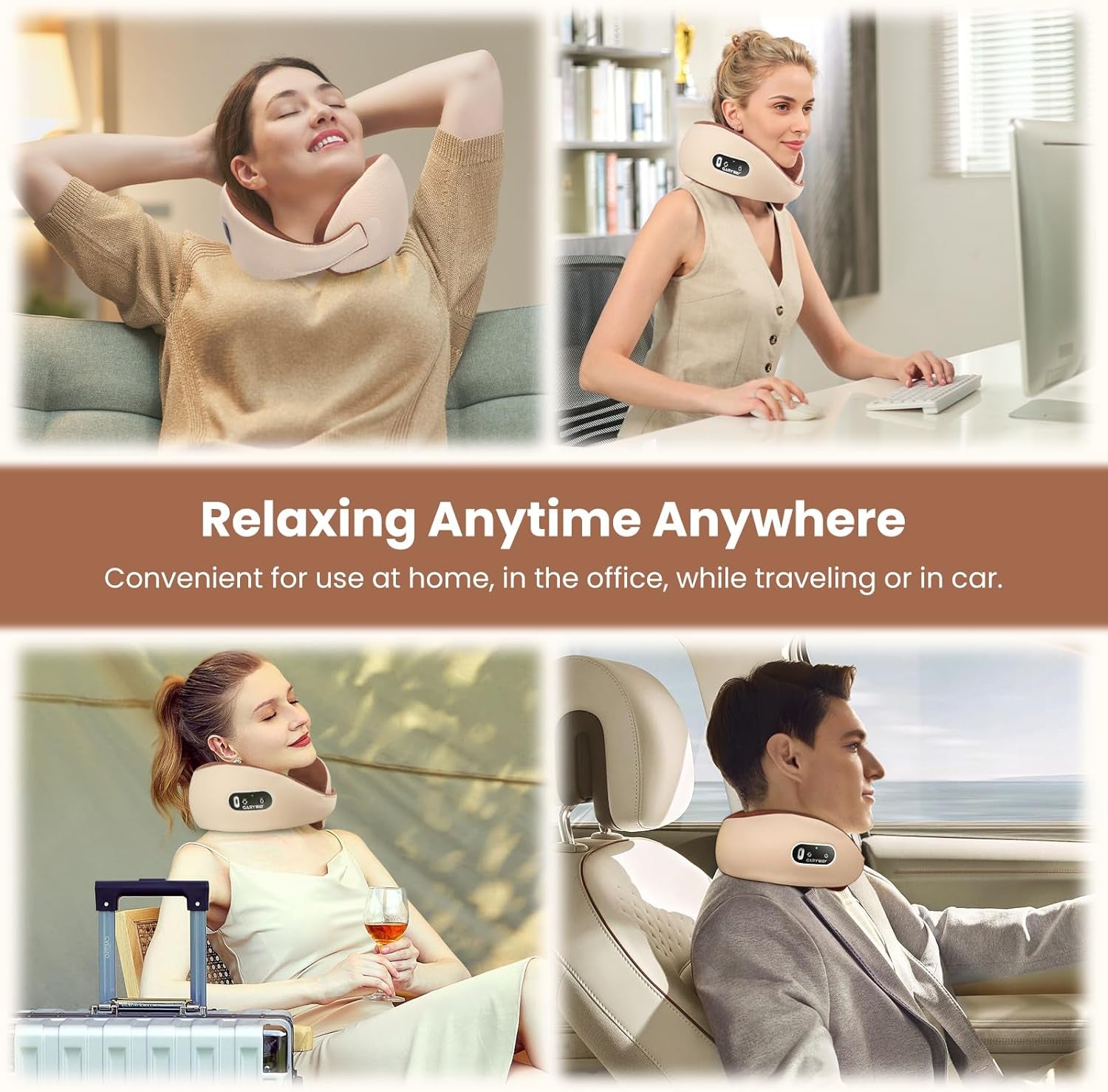 Neck Massager, Deep Tissue 3D Kneading Massager Pillow with Heat for Neck Back Pain Relief, Electric Shiatsu Massage Cushion for Men and Women