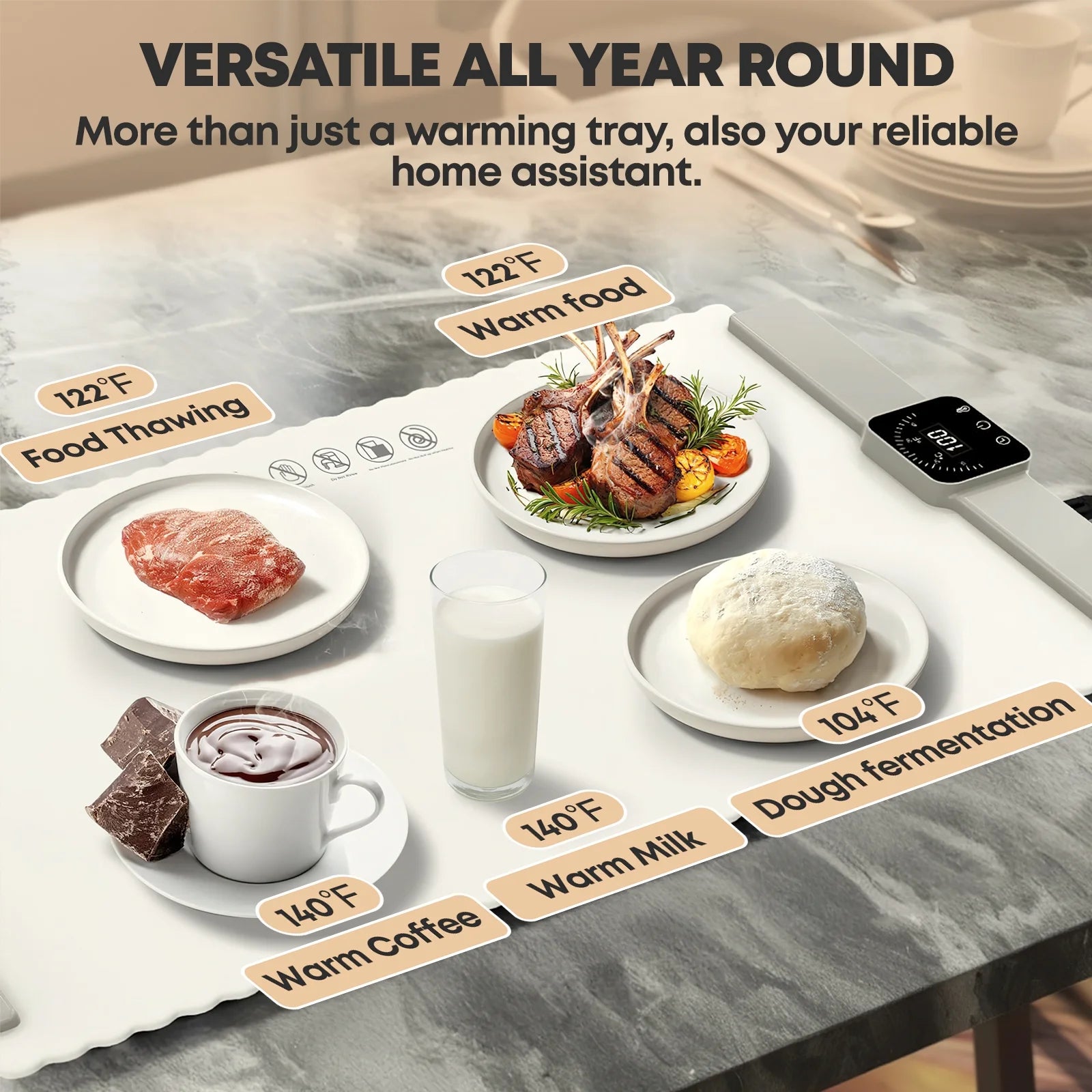 Ultimate Electric Warming Tray - Portable Large Food Warmer Mat for Buffets & Parties with 5 Temperature Settings for Perfectly Heated Meals