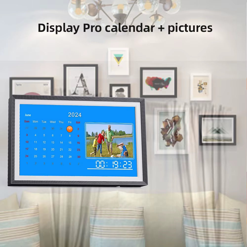 Digital Photo Frame Picture Frame 10.1In IPS HD Screen 1280X800 Desktop Electronic Photo Frame with Clock and Calendar Function
