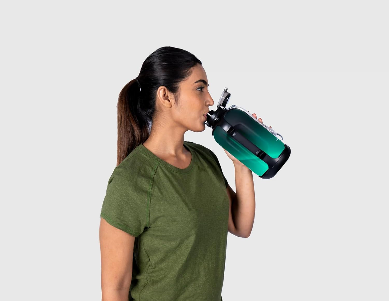 LWL8 Smart Water Bottle Series L-1 - Tracks Water Intake with Bluetooth, Glows & Remind You to Stay Hydrated | with Built-In Straw | Tracking Your Bottle | Set Reminders | Denim Black, 44 Oz