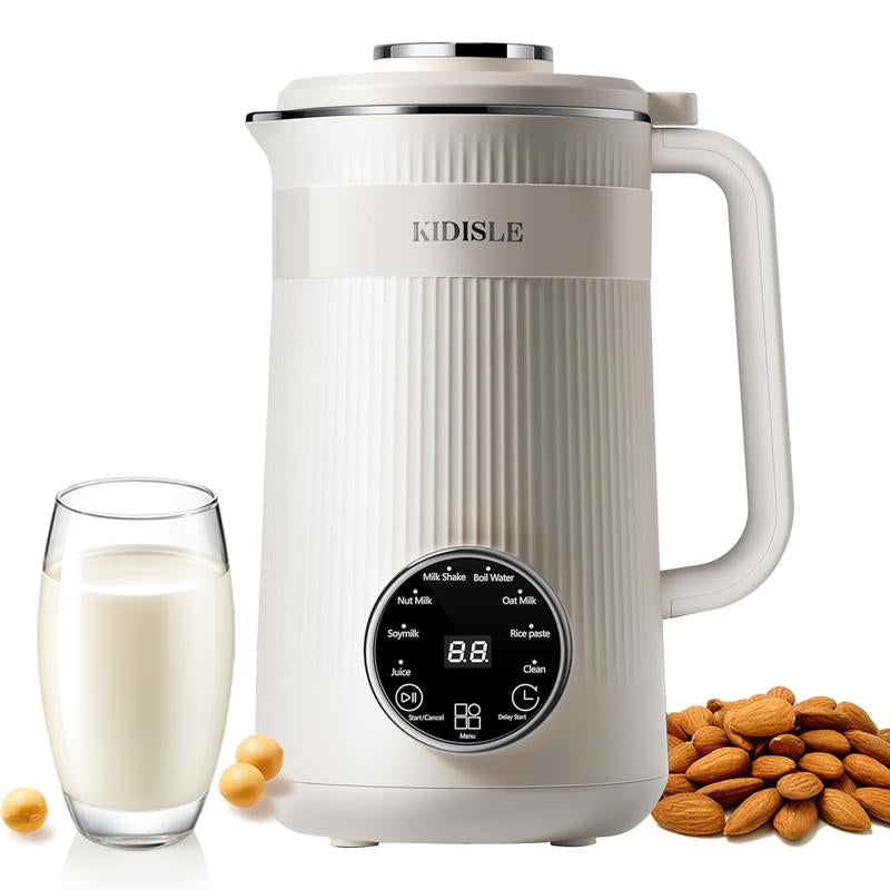 Elevate Your Kitchen Experience with the KIDISLE 8-In-1 Multifunctional Nut Milk Machine & Coffee Maker - 32Oz Auto Self-Cleaning, Delay Start, and Keep Warm Feature in Sleek Stainless Steel Black/White