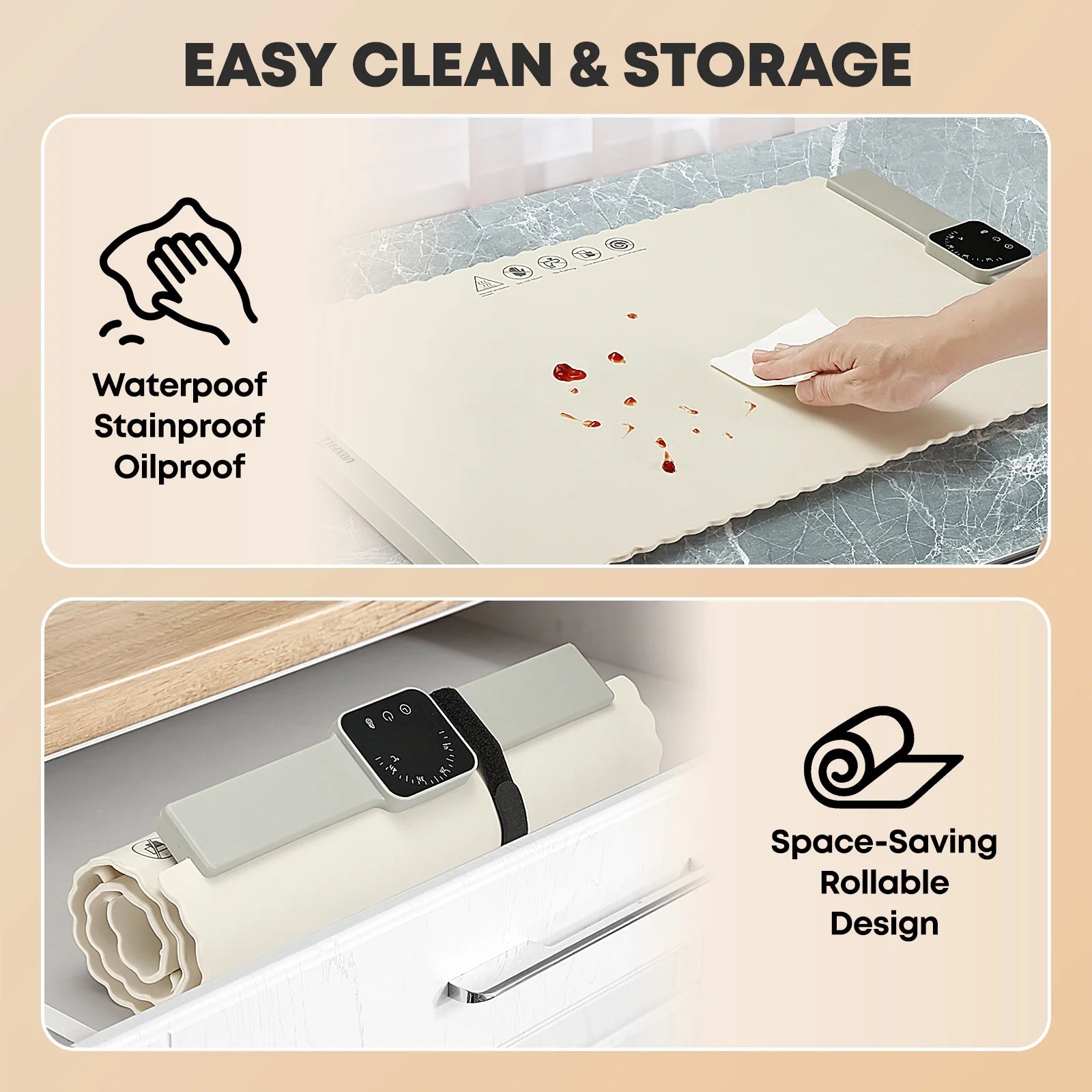 Ultimate Electric Warming Tray - Portable Large Food Warmer Mat for Buffets & Parties with 5 Temperature Settings for Perfectly Heated Meals