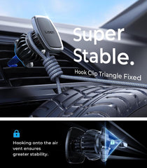 Magnetic Phone Holder for Car - Upgraded Clip Ultra 6 Strong Magnets, Car Phone Holder Case Friendly,Soporte De Telefono Para Carro for Galaxy S25 Ultra 4-6.7 Inch Smartphones (Black)
