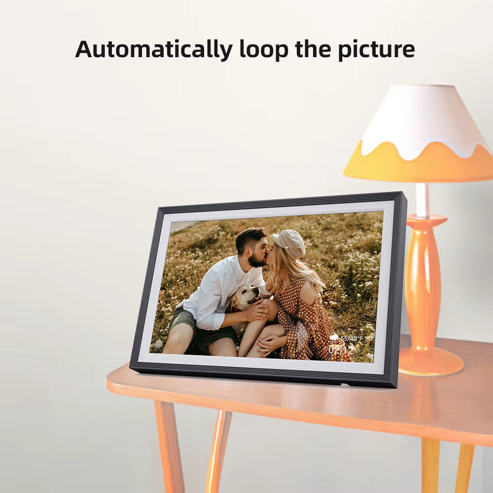 Digital Photo Frame Picture Frame 10.1In IPS HD Screen 1280X800 Desktop Electronic Photo Frame with Clock and Calendar Function