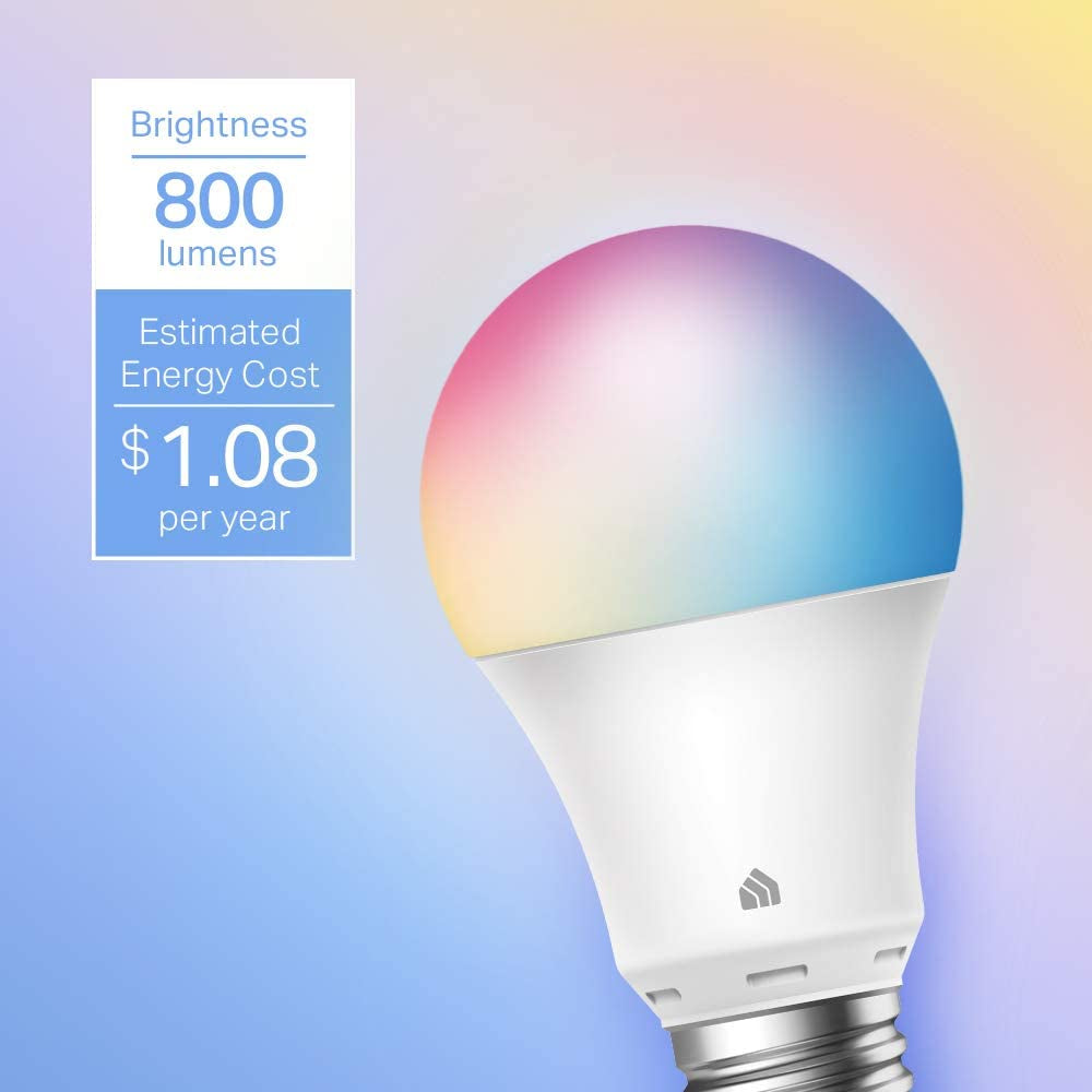 Light Bulbs, Full Color Changing Dimmable Smart Wifi Bulbs Compatible with Alexa and Google Home, A19, 9W 800 Lumens,2.4Ghz Only, No Hub Required, 4 Count (Pack of 1), Multicolor (KL125P4)