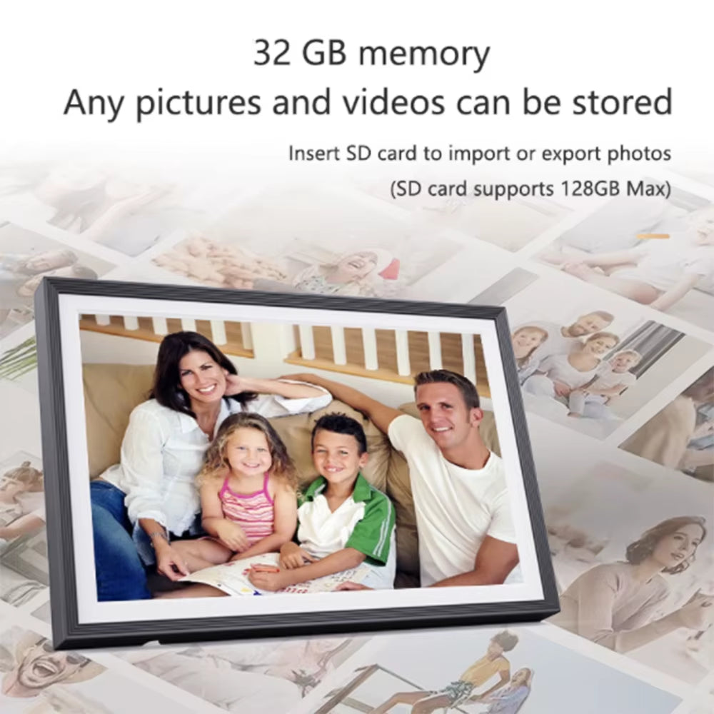 Digital Photo Frame Picture Frame 10.1In IPS HD Screen 1280X800 Desktop Electronic Photo Frame with Clock and Calendar Function