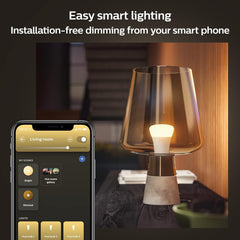 Smart 60W A19 LED Bulb - Soft Warm White Light - 4 Pack - 800LM - E26 - Indoor - Control with Hue App - Works with Alexa, Google Assistant and Apple Homekit