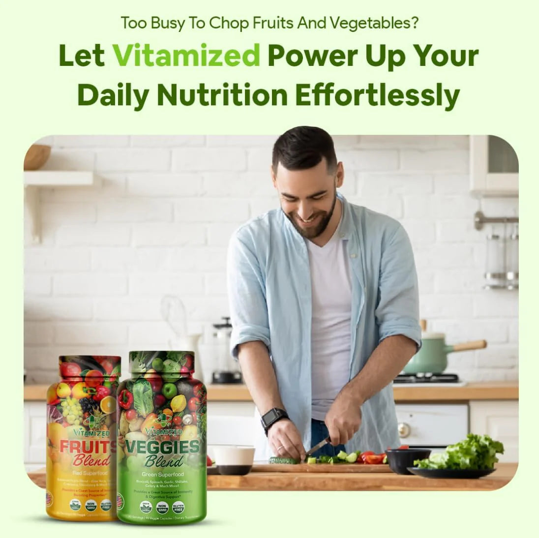 Superfood Fruits and Veggie Capsules - Overall Health and Energy - for Men and Women