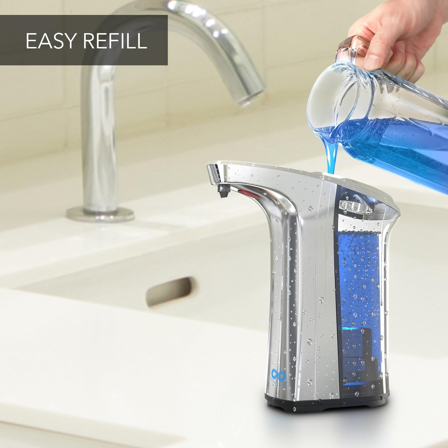 Automatic Soap Dispenser Touchless, No Drip Hand Soap & Dish Soap Dispenser with Adjustable Output, Motion Sensor