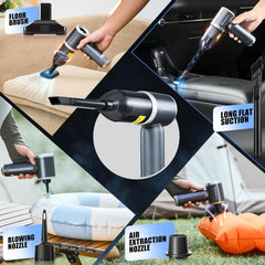 Mini Vacuum Cleaner, 3 in 1 Cordless Handheld Vacuum Cleaner, 13000Pa High Power Car Vacuum Cleaner with Brushless Motor,Adjustable Car Vaccum Portable Cordless for Cars,Desktop-Dbs03