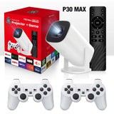 P30MAX Retro 3D Game Projector Video Game Console Wireless Controller 4K ULTRA HD Plug and Play Android11 BT5.0 720P Home Cinema