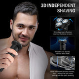 Men'S Electric Shaver, 3D Head Electric Razor Cordless Rechargeable Face Beard Trimmer, LCD Indicator